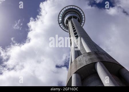 Blick Auf Den Sky Tower In Auckland, Neuseeland Stockfoto