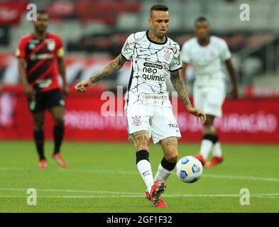 22. August 2021; Arena da Baixada, Curitiba, Paraná, Brasilien; Luan of Corinthians während des Spiels zwischen Athletico und Corinthians, 17. Runde der Brasilianischen Meisterschaft Serie A Stockfoto