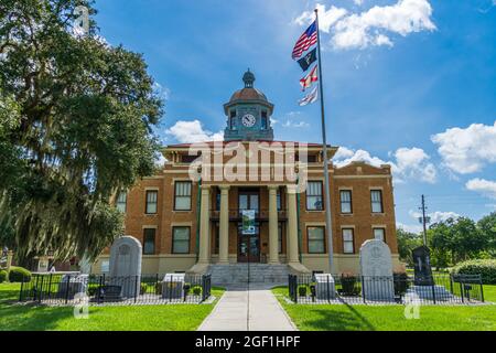 Old Citrus County Courthouse Heritage Museum. Im Inneren wurden Szenen aus dem Elvis Presley Film 'Follow That Dream' gedreht. Heute ist ein Karton Ausschnitt aus Stockfoto