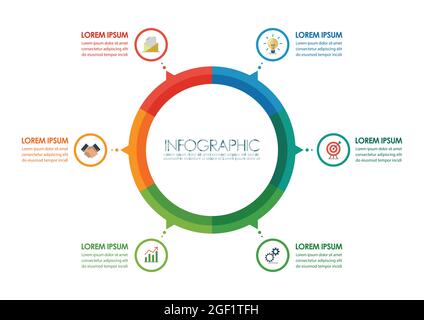 Kreis Infografik Diagramm Vorlage. vektor-Illustration Stock Vektor