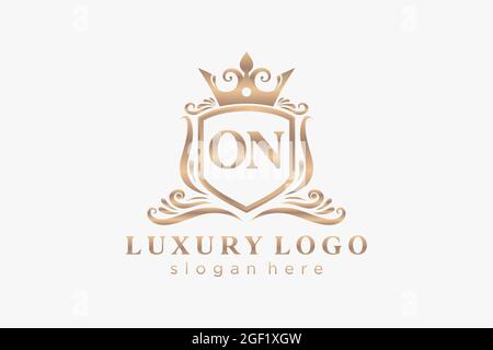 AUF Brief Royal Luxury Logo Vorlage in Vektorgrafik für Restaurant, Royalty, Boutique, Cafe, Hotel, Heraldisch, Schmuck, Mode und andere Vektor illustrr Stock Vektor