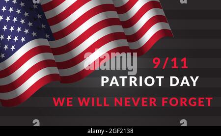 patriot Day Memorial 9/11 horizontales Banner Stock Vektor