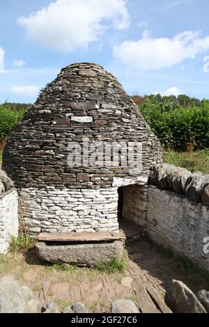 Schweinestall aus Stein aus dem 19. Jahrhundert, Sain Ffagan (St. Fagans) National Museum of History, Cardiff, South Wales, August 2021 Stockfoto