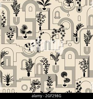 Nahtloses Muster mit Altstadt Stock Vektor