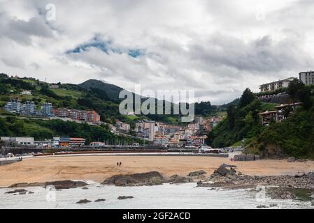 Blick auf Mutriku im Baskenland Stockfoto