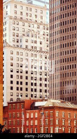 Manhattan die vielfältige Architektur, Farbe Tonen angewendet, New York City, USA. Stockfoto