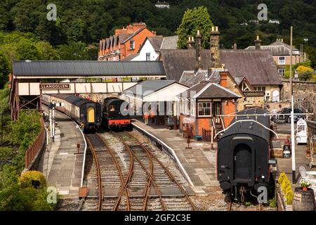 UK Wales, Clwyd, Llangollen, Mill Street, Llangollen Bahnhof, 1975 wiedereröffnet Stockfoto