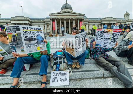 London, Großbritannien. August 2021. Extinction Rebellion beginnt zwei Wochen lang unter dem Namen Impossible Rebellion in London. Sie fällt auch mit dem Jahrestag der haitianischen Rebellion zusammen. Kredit: Guy Bell/Alamy Live Nachrichten Stockfoto