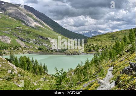 Margaritze, Talwanne, Margaritzenstausee, See, Stausee, Freiwandeck, Freiwandkopf, Pasterze, höchster Berg Österreichs, Glocknergruppe, Möll, Möllsper Stockfoto