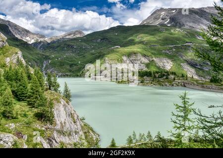 Margaritze, Talwanne, Margaritzenstausee, See, Stausee, Freiwandeck, Freiwandkopf, Pasterze, höchster Berg Österreichs, Glocknergruppe, Möll, Möllsper Stockfoto