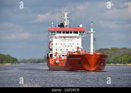 Tanker Im Nord-Ostsee-Kanal Stockfoto