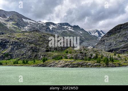 Margaritze, Talwanne, Margaritzenstausee, See, Stausee, Freiwandeck, Freiwandkopf, Pasterze, höchster Berg Österreichs, Glocknergruppe, Möll, Möllsper Stockfoto