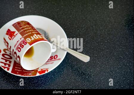 Gebrauchte Espressotasse Stockfoto