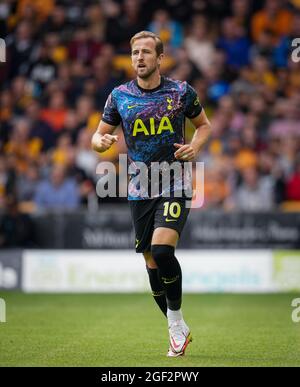 Wolverhampton, Großbritannien. August 2021. Harry Kane von Spurs beim Premier League-Spiel zwischen Wolverhampton Wanderers und Tottenham Hotspur am 22. August 2021 in Molineux, Wolverhampton, England. Foto von Andy Rowland. Quelle: Prime Media Images/Alamy Live News Stockfoto