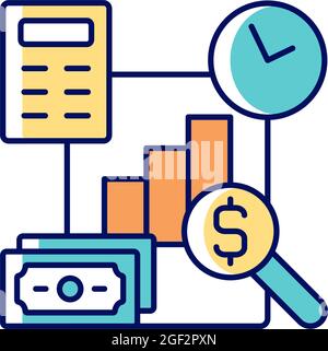 RGB-Farbsymbol für die Finanzverwaltung Stock Vektor