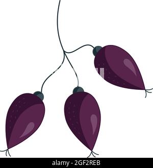 Herbstbeeren-Ikone in flacher, handgezeichneter Form, isoliert auf weißem Hintergrund. Stock Vektor