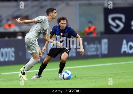 Mailand, Italien. 21. August 2021. Der Serie EIN Spiel zwischen FC Internazionale und Genua CFC im Stadio Giuseppe Meazza . Stockfoto