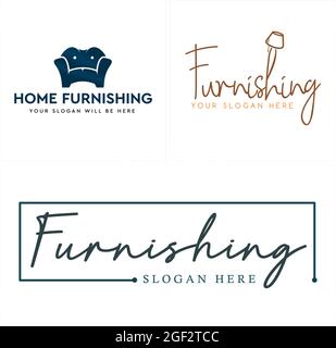 Haus Einrichtung Geschäft Einzelhandel Logo Design Stock Vektor