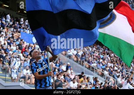 Mailand, Italien. August 2021. Fans des FC Internazionale während der Serie EIN Spiel zwischen FC Internazionale und Genua CFC im Stadio Giuseppe Meazza . Stockfoto