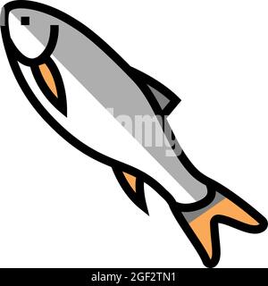Rohu Fisch Farbe Symbol Vektor Illustration Stock Vektor