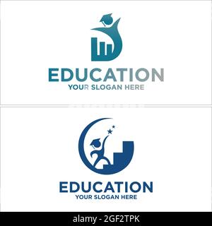 Bildung Nationally University Student School Logo Design Stock Vektor