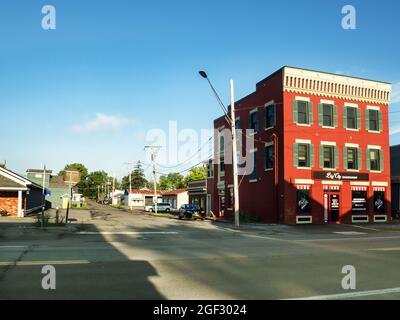 Brewerton, New York, USA. August 22,2021 . Blick auf das kleine Dorf Brewerton im Bundesstaat New york an einem ruhigen Sommermorgen Stockfoto