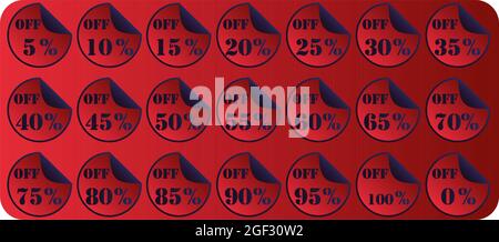 Ein Satz Aufkleber, die den Kunden anziehen und Ihrem Design eine einzigartig andere Art von Schönheit verleihen. Enthält Rabatte zu verschiedenen Preisen Stock Vektor
