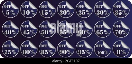 Ein Satz Aufkleber, die den Kunden anziehen und Ihrem Design eine einzigartig andere Art von Schönheit verleihen. Enthält Rabatte zu verschiedenen Preisen Stock Vektor