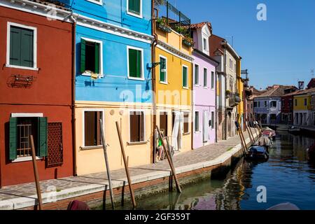 Burano in Venedig/Italien Stockfoto