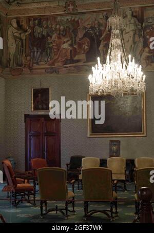 Palast des Großmeisters, 16.-18. Jahrhundert. Residenz des Großmeisters des Ordens des Heiligen Johannes. Halle der Seiten. Wartezimmer für das Sie Stockfoto