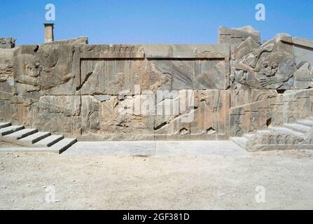 Iran. Persepolis. Hauptstadt des Achämeniden-Reiches (ca. 550-330 V. CHR.). Die palastartige Stadt wurde von König Darius I. erbaut und 330 von Alexander dem Großen zerstört Stockfoto