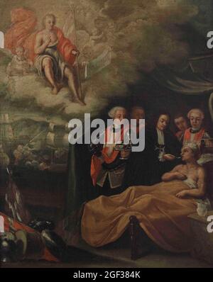 Kreis von Antoine Favray (1706-1798). Französischer Maler. Allegorie des Johannisordens. Öl auf Leinwand. Nationalmuseum der Schönen Künste Valletta. Malta. Stockfoto