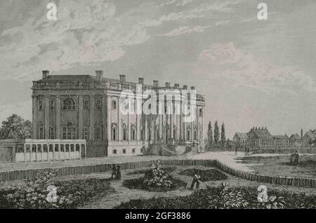 USA, Washington D.C., das Weiße Haus. Entworfen von James Hoban (1758-1831), im neoklassischen Stil, seine Konstruktion fand zwischen 1792 A Stockfoto