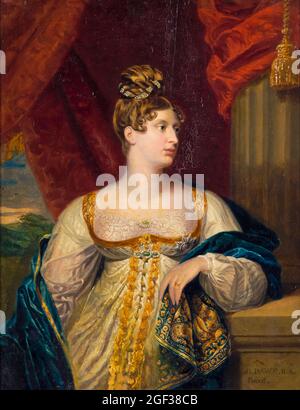Prinzessin Charlotte Augusta von Wales (1796-1817), Porträtmalerei von George Dawe, um 1817 Stockfoto