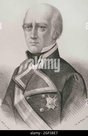 Francisco Javier Rovira Fernandez de Mesa (1740-1823). Spanischer Seefahrer und Schriftsteller. Generalleutnant der spanischen Armada. Porträt, 19. Jahrhundert. Illus Stockfoto