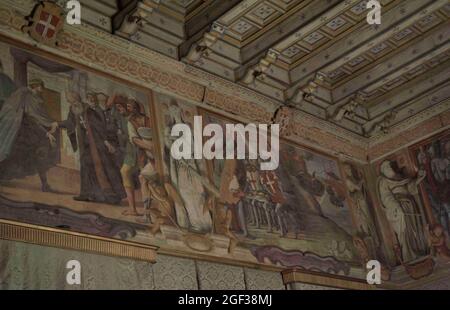 Palast des Großmeisters. 16.-18. Jahrhundert. Residenz des Großmeisters des Ordens des Heiligen Johannes. Halle der Seiten. Wartezimmer für das Sie Stockfoto