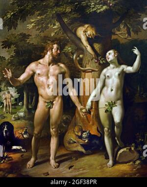 Der Fall des Menschen (Adam und Eva) Cornelis Cornelisz van Haarlem 1562-1638 Niederländisch Niederlande Stockfoto