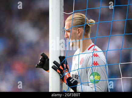 Bochum, Deutschland. 22. Aug, 2021. Goalwart Robin ZENTNER (MZ) Geste, Geste Fußball 1. Bundesliga, 2. Spieltag, VfL Bochum (BO) - FSV FSV FSV Mainz 05 (MZ) 2: 0, am 08/21/2021 in Bochum/Deutschland. Die DFL-Bestimmungen von #verbieten die Verwendung von Fotos als Bildsequenzen und/oder quasi-Video # Â Credit: dpa/Alamy Live News Stockfoto