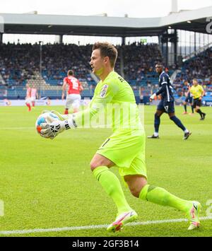 Bochum, Deutschland. 22. Aug, 2021. Torwart Manuel RIEMANN (BO) Action, Fußball 1. Bundesliga, 2. Spieltag, VfL Bochum (BO) - FSV FSV FSV Mainz 05 (MZ) 2: 0, am 08 21/2021 in Bochum/Deutschland. Die DFL-Bestimmungen von #verbieten die Verwendung von Fotos als Bildsequenzen und/oder quasi-Video # Â Credit: dpa/Alamy Live News Stockfoto