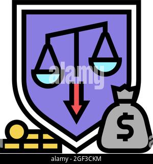 Ungleichheit soziale Problem Farbe Symbol Vektor Illustration Stock Vektor