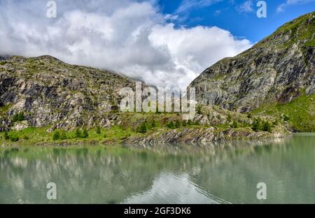 Margaritze, Talwanne, Margaritzenstausee, See, Stausee, Freiwandeck, Freiwandkopf, Pasterze, höchster Berg Österreichs, Glocknergruppe, Möll, Möllsper Stockfoto