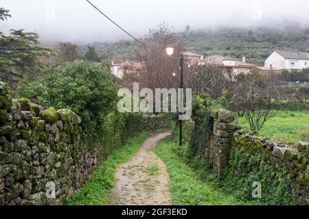 San Martin de Trevejo (oder Sa Martin de Trevellu), Spanien. Eine Stadt in Extremadura, einem der drei Dörfer, in denen die SPRACHE A Fala gesprochen wird Stockfoto