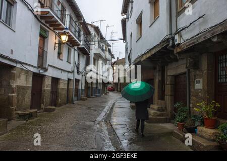 San Martin de Trevejo (oder Sa Martin de Trevellu), Spanien. Eine Stadt in Extremadura, einem der drei Dörfer, in denen die SPRACHE A Fala gesprochen wird Stockfoto
