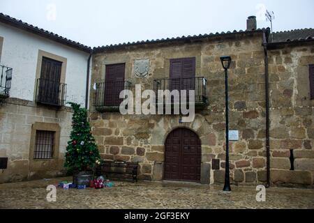 San Martin de Trevejo (oder Sa Martin de Trevellu), Spanien. Eine Stadt in Extremadura, einem der drei Dörfer, in denen die SPRACHE A Fala gesprochen wird Stockfoto