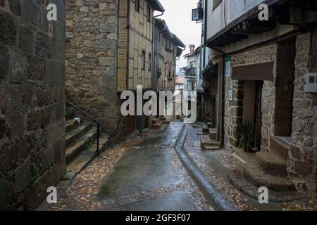 San Martin de Trevejo (oder Sa Martin de Trevellu), Spanien. Eine Stadt in Extremadura, einem der drei Dörfer, in denen die SPRACHE A Fala gesprochen wird Stockfoto