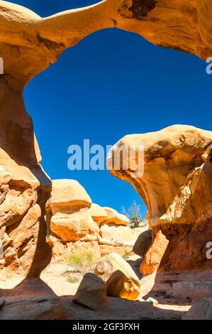 Felsformation im Arches National Park, Moab, Utah. Stockfoto