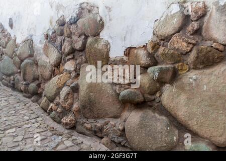 Detail eines alten Hauses San Blas Nachbarschaft in Cuzco, Peru. Stockfoto