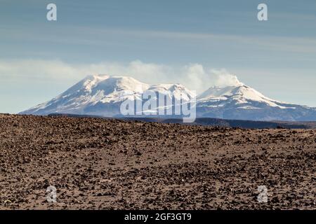 Landschaft des Reserva Nacional Salinas y Aguada Blanca Reservats, Peru Stockfoto