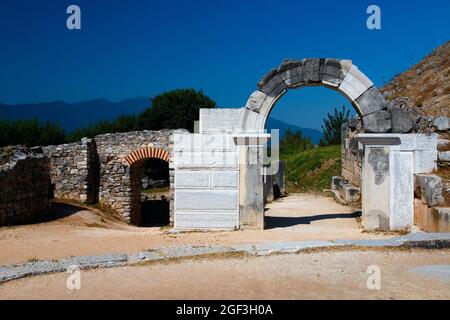 Philippinische archäologische Stätte im Osten Mazedoniens, Griechenland. Stockfoto