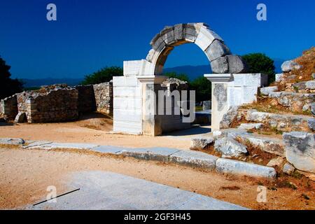 Philippinische archäologische Stätte im Osten Mazedoniens, Griechenland. Stockfoto